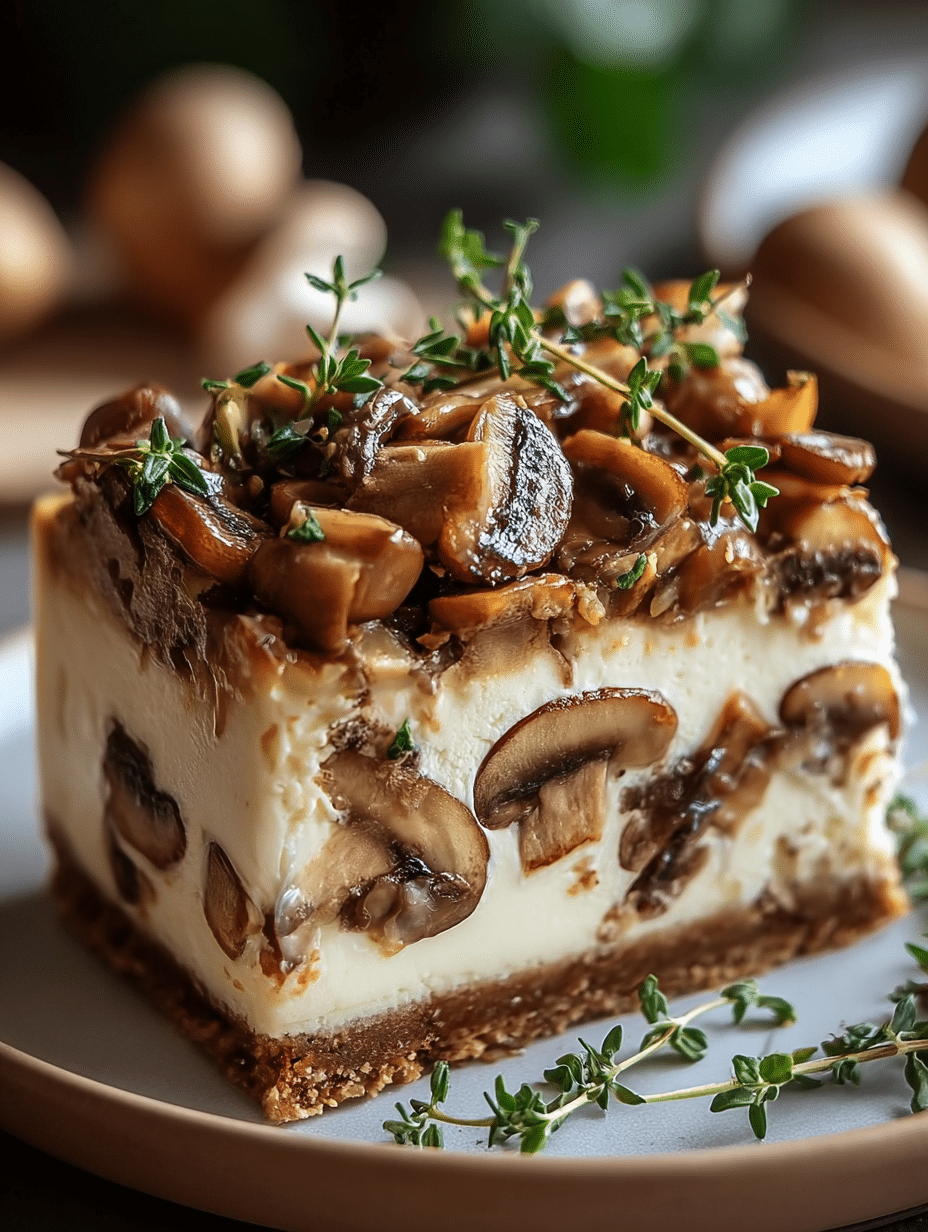 Cheesecake Salé aux Champignons & Herbes