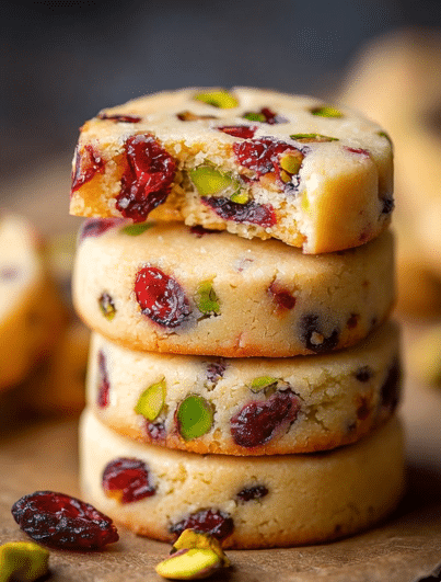Sablés aux Canneberges et Pistaches