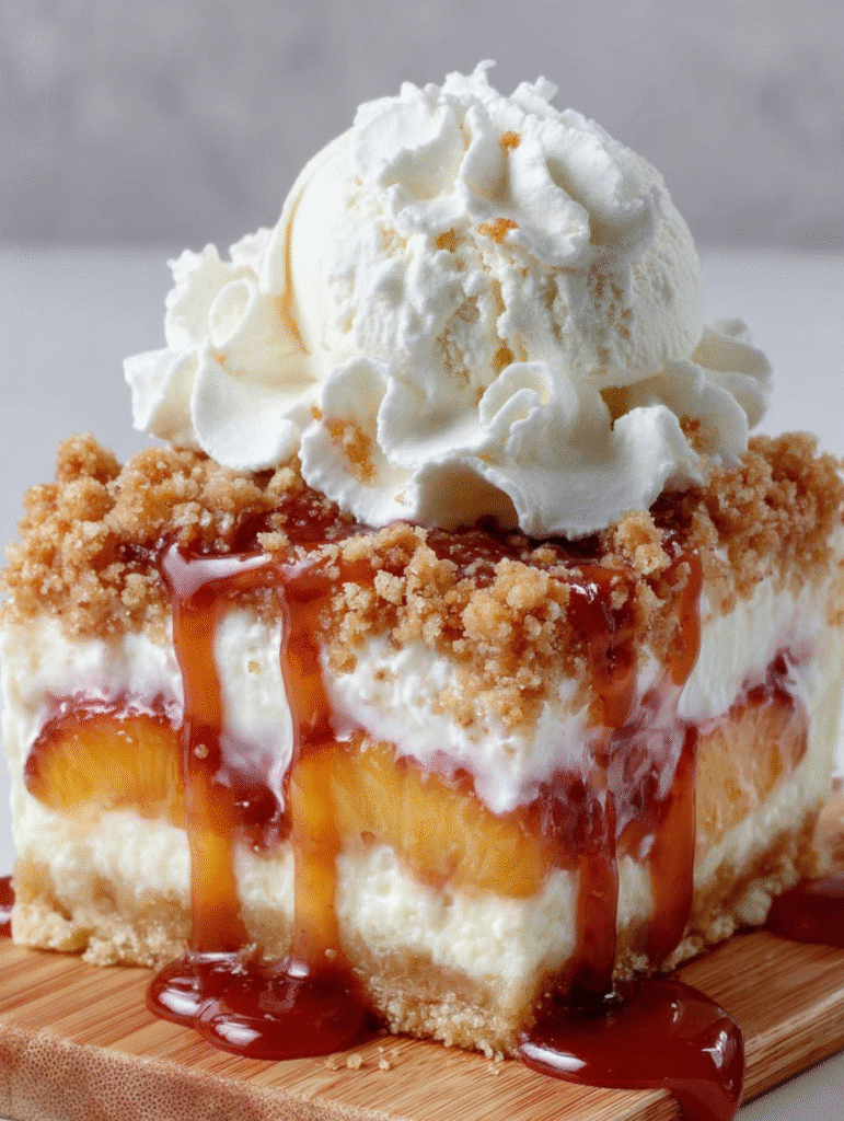 Barres Crumble aux Pêches Épicées