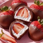 Bouchées de Fraises au Yaourt et Chocolat