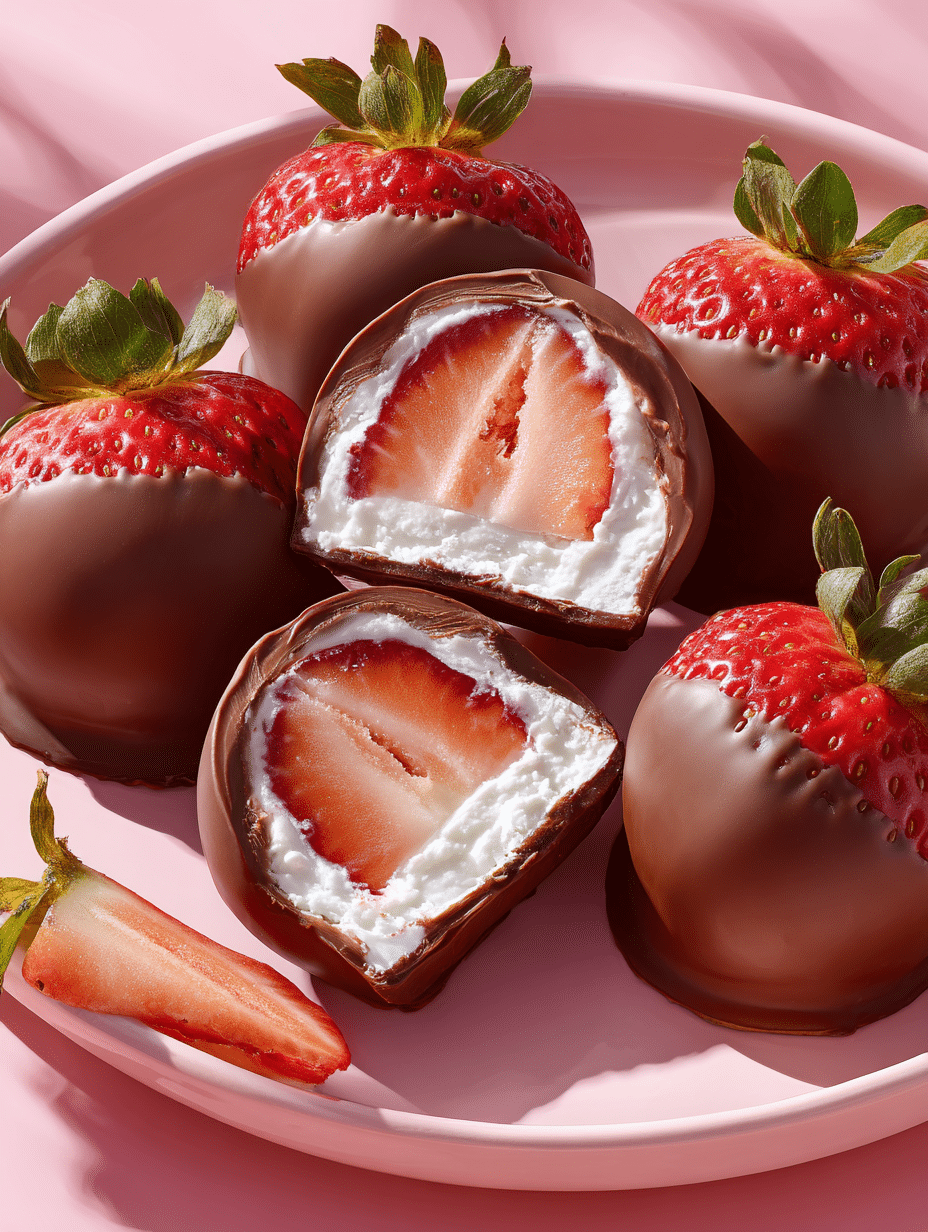 Bouchées de Fraises au Yaourt et Chocolat