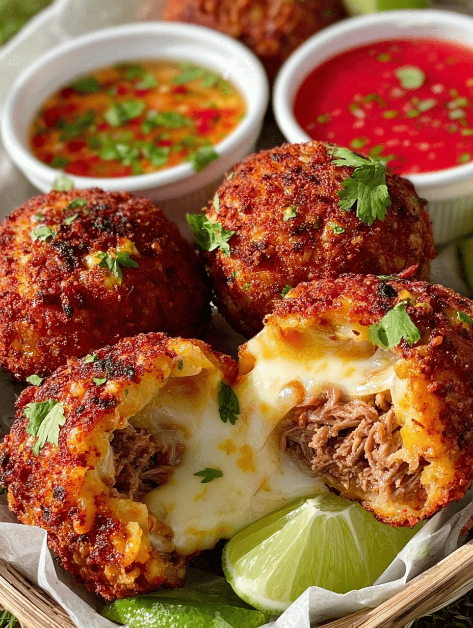 Boulettes de Fromage & Birria en Croûte Flamin’ Hot