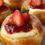 Brioches Farcies au Cheesecake et aux Fraises