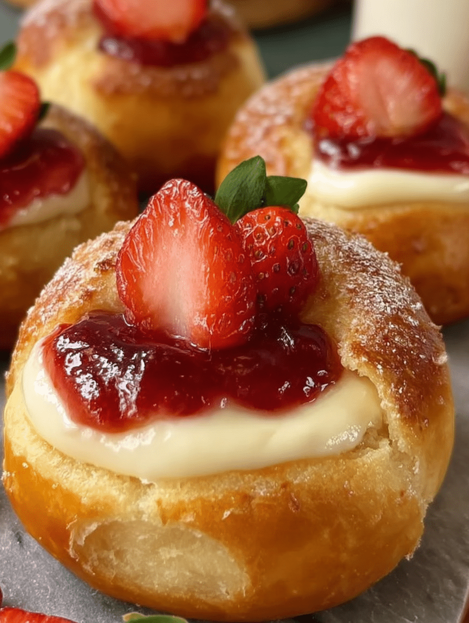 Brioches Farcies au Cheesecake et aux Fraises