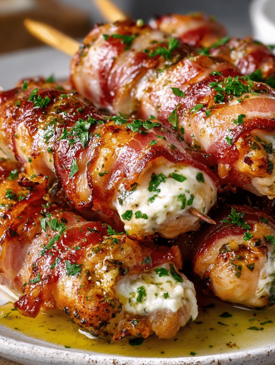 Brochettes Bombes de Poulet à l’Ail et à la Mozzarella : Découvrez cette recette savoureuse ! 4 Brochettes Bombes de Poulet à l’Ail et à la Mozzarella