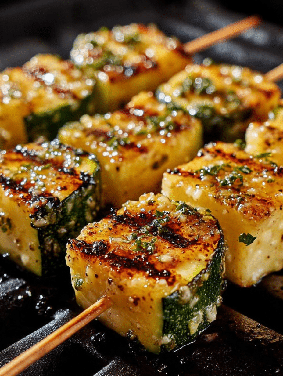 Brochettes de Courgettes au Beurre à l’Ail