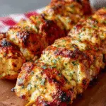 Brochettes de Poulet Grillé à l’Ail et au Parmesan