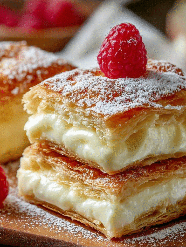 Carrés Feuilletés à la Crème Vanille