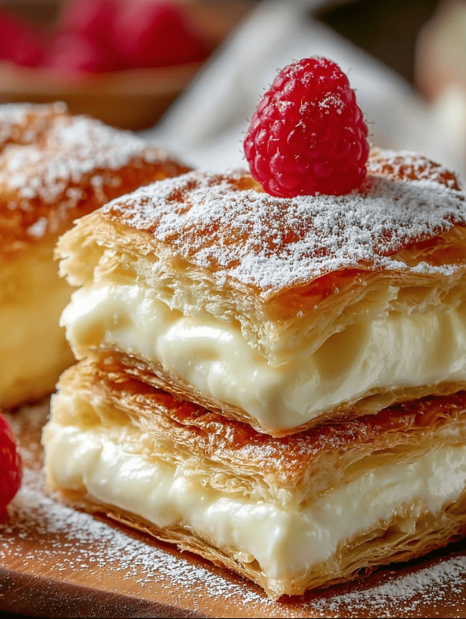 Carrés Feuilletés à la Crème Vanille