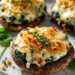 Champignons Portobello Farcis aux Épinards, Ail & Fromage : Découvrez une recette savoureuse et facile à réaliser ! 3 Champignons Portobello Farcis aux Épinards, Ail & Fromage