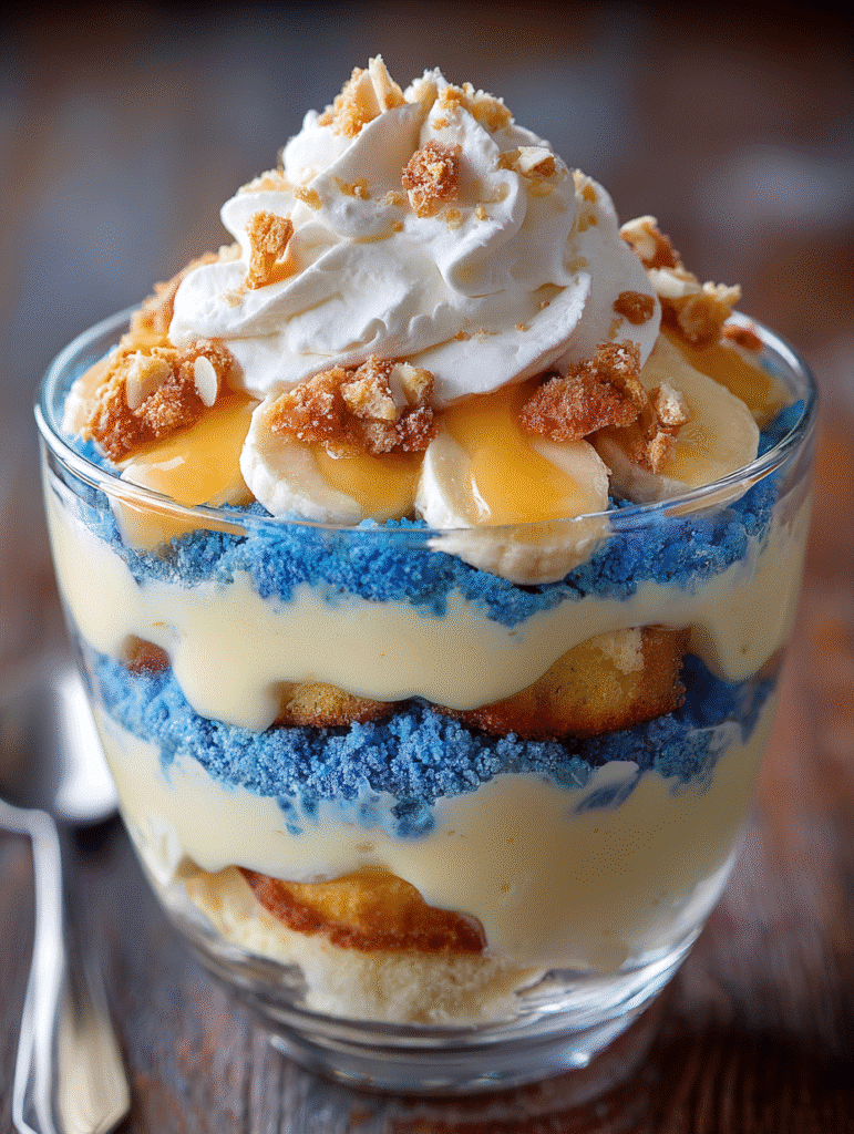Coupes Trifle Banane & Blue Velvet