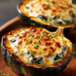 Courge Gland Rôtie Farcie aux Herbes & Fromage