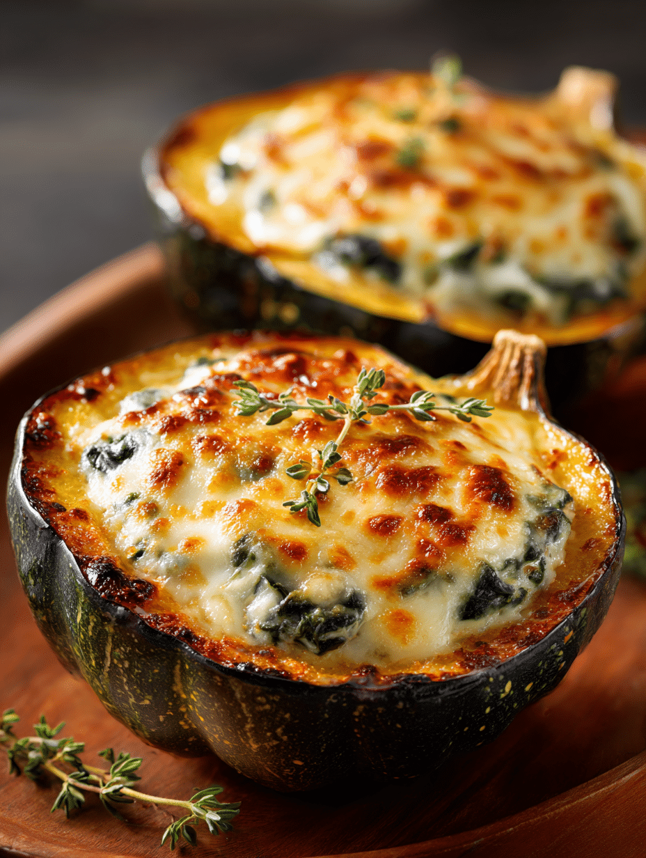 Courge Gland Rôtie Farcie aux Herbes & Fromage