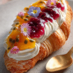 Croissant à la Crème Vanillée Fouettée : Éveillez vos papilles ! 3 Croissant à la Crème Vanillée Fouettée avec Fruit de la Passion & Confiture de Fruits Rouges