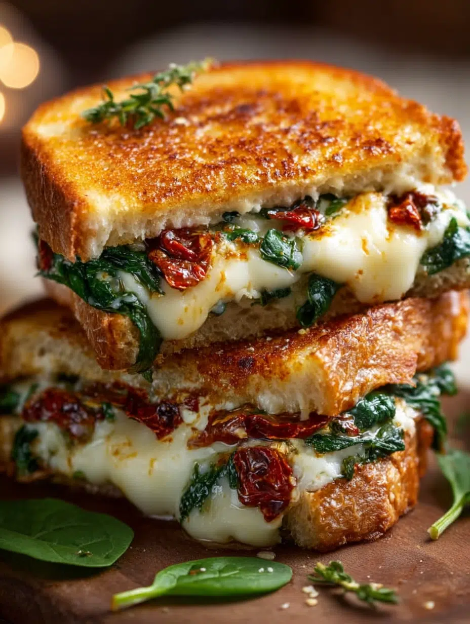 Croque Gourmand aux Tomates Séchées, Épinards & Ricotta