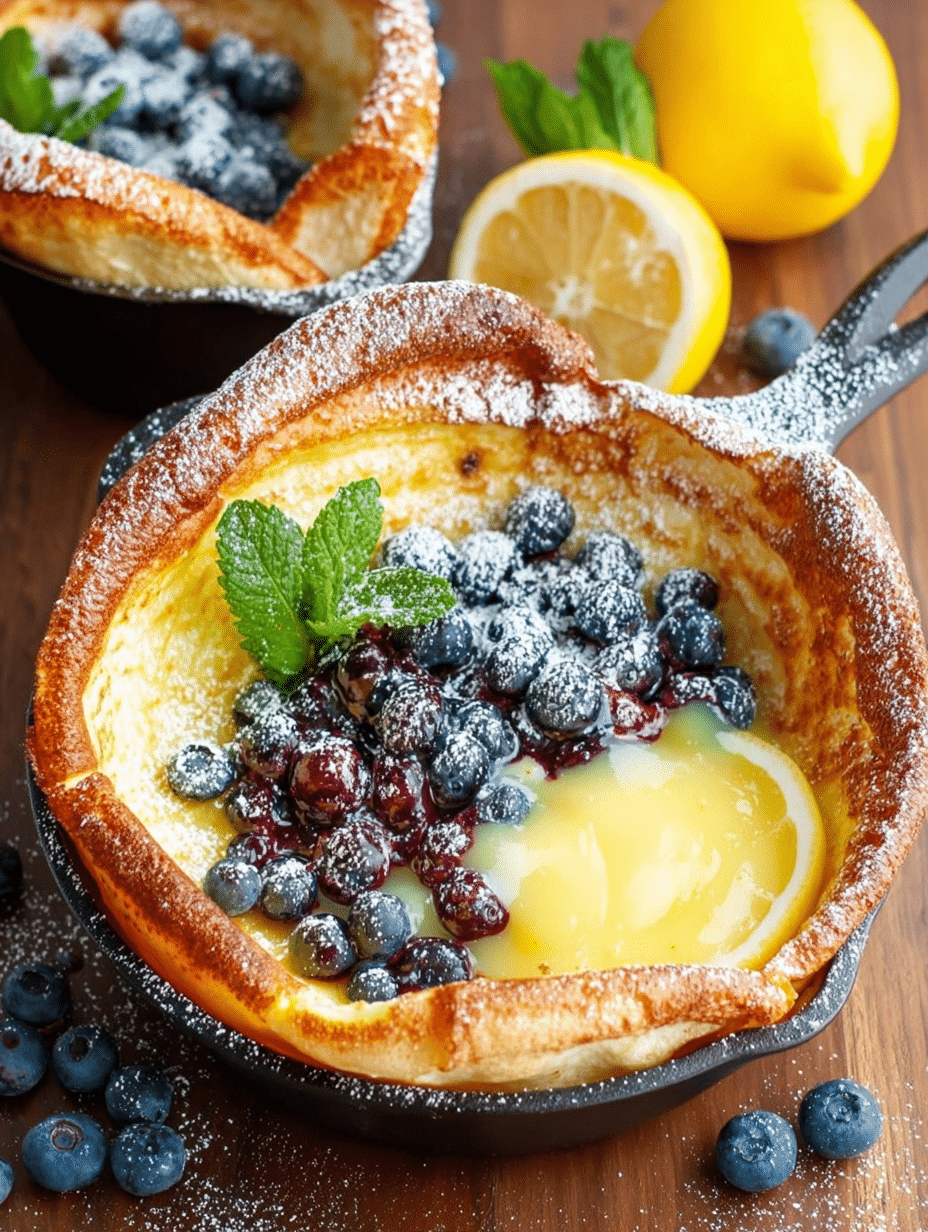 Dutch Baby Pancake au Lemon Curd & Myrtilles