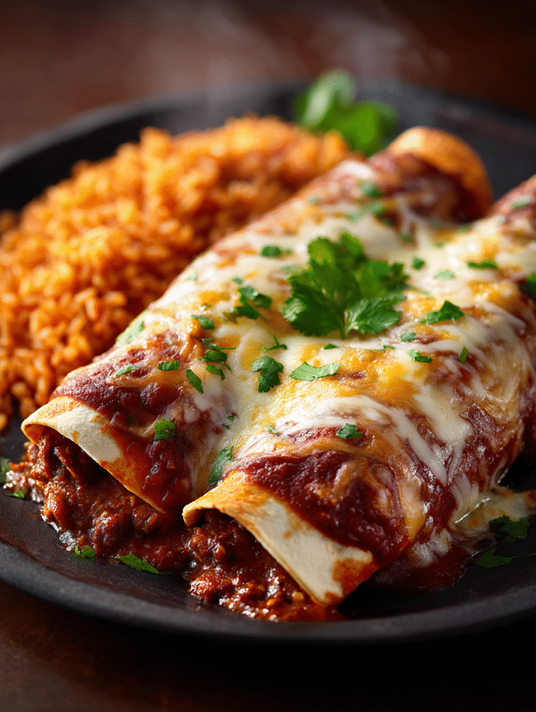Enchiladas de Bœuf à la Sauce Chili Rouge