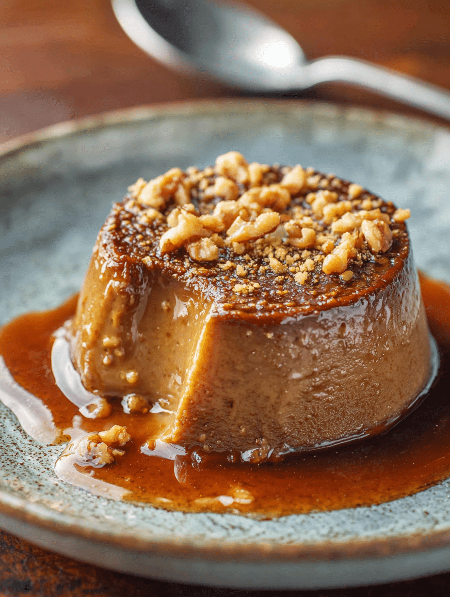 Flan Chocolat-Caramel avec Croquant de Noix