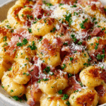 Gnocchis Carbonara au Bacon et au Parmesan