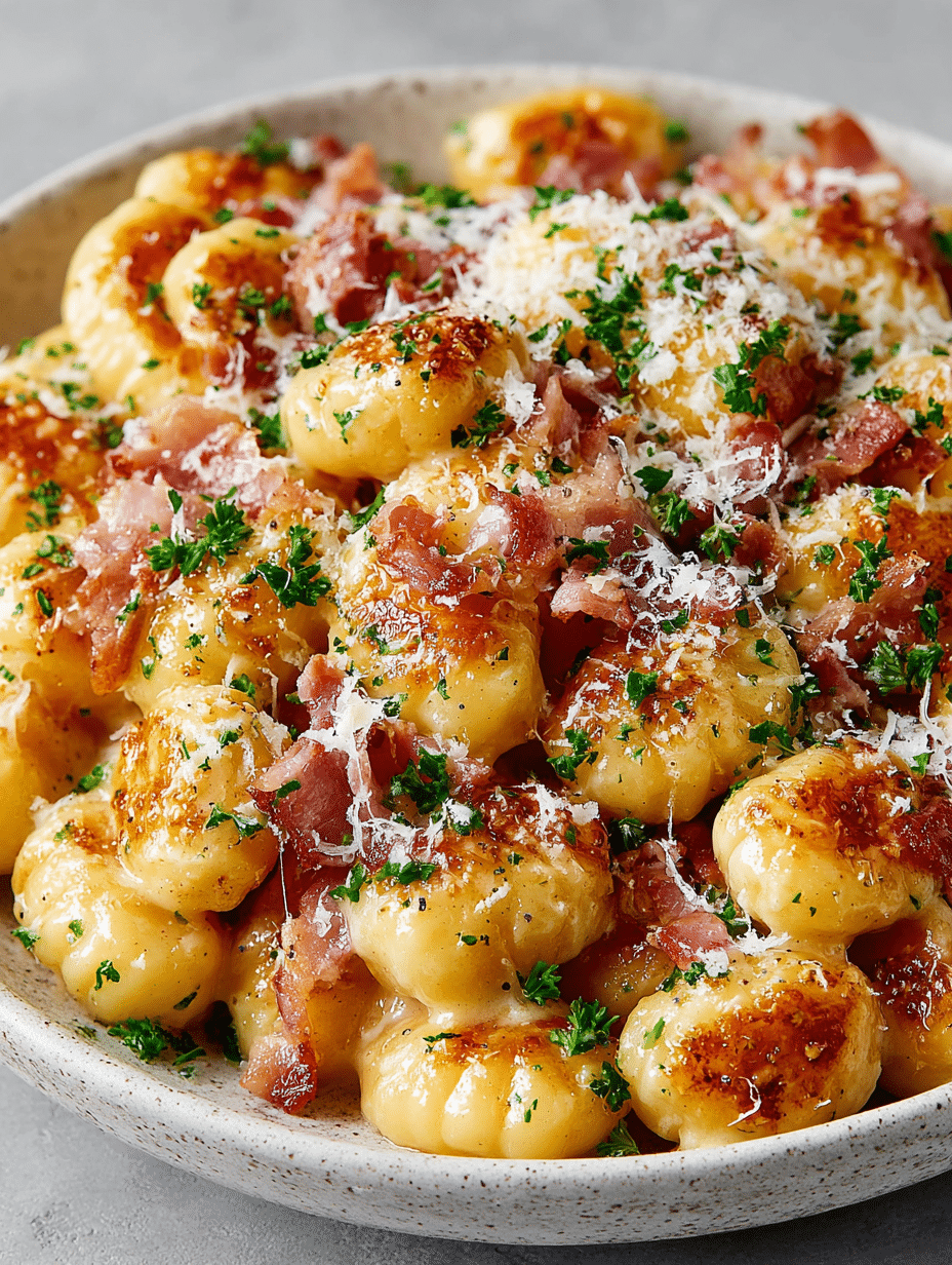 Gnocchis Carbonara au Bacon et au Parmesan