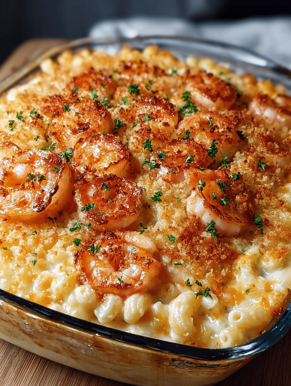 Gratin de Macaronis au Fromage et Crevettes