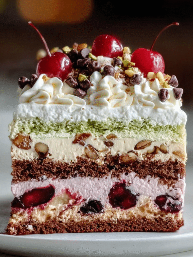 Gâteau Italien Spumoni à Trois Couches