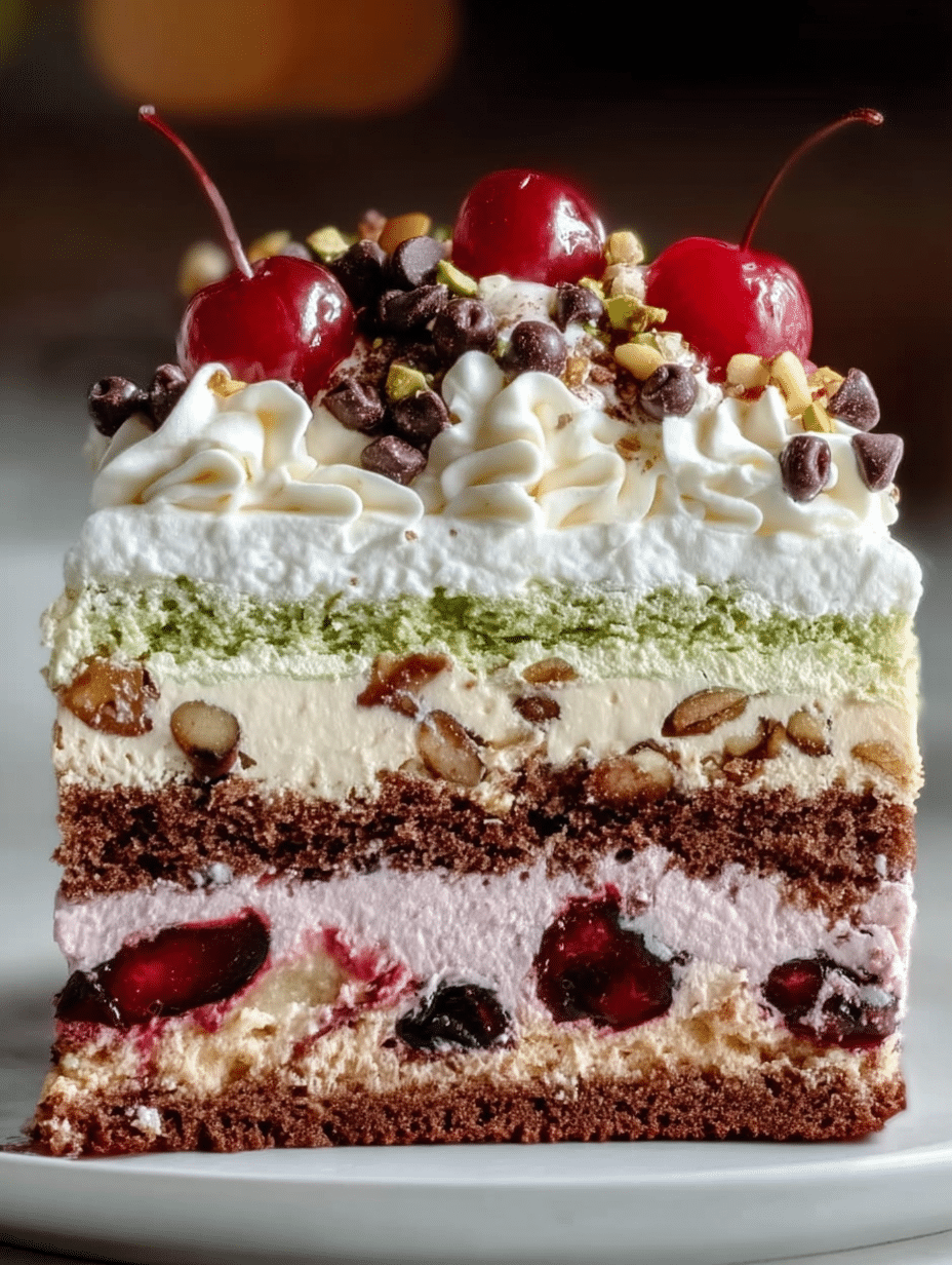 Gâteau Italien Spumoni à Trois Couches