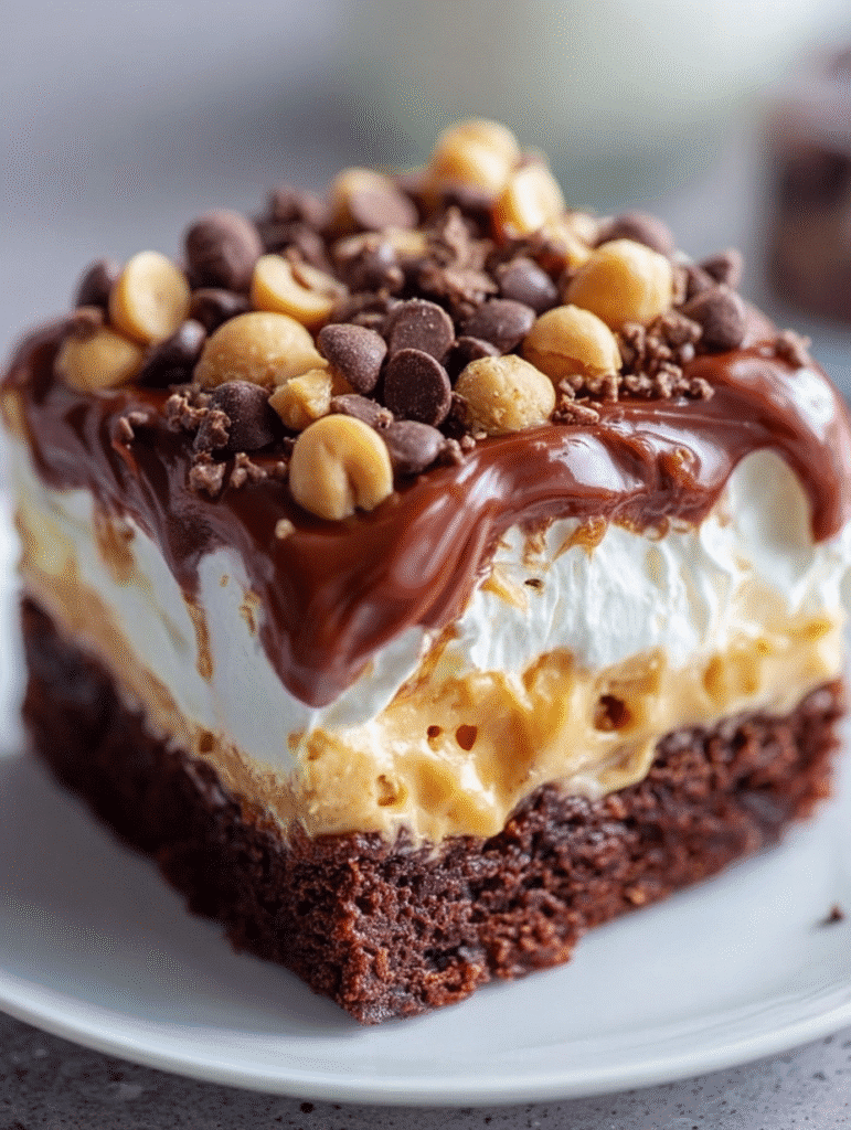 Gâteau Poke Chocolat & Beurre de Cacahuète