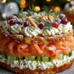 Gâteau Sandwich Salé au Saumon & Concombre