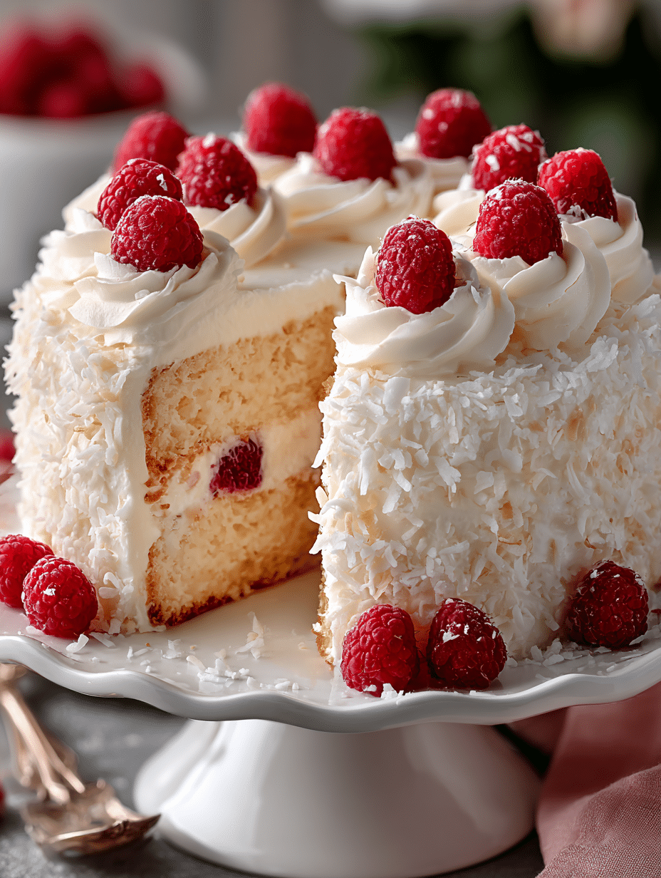 Gâteau à la Noix de Coco et Framboises
