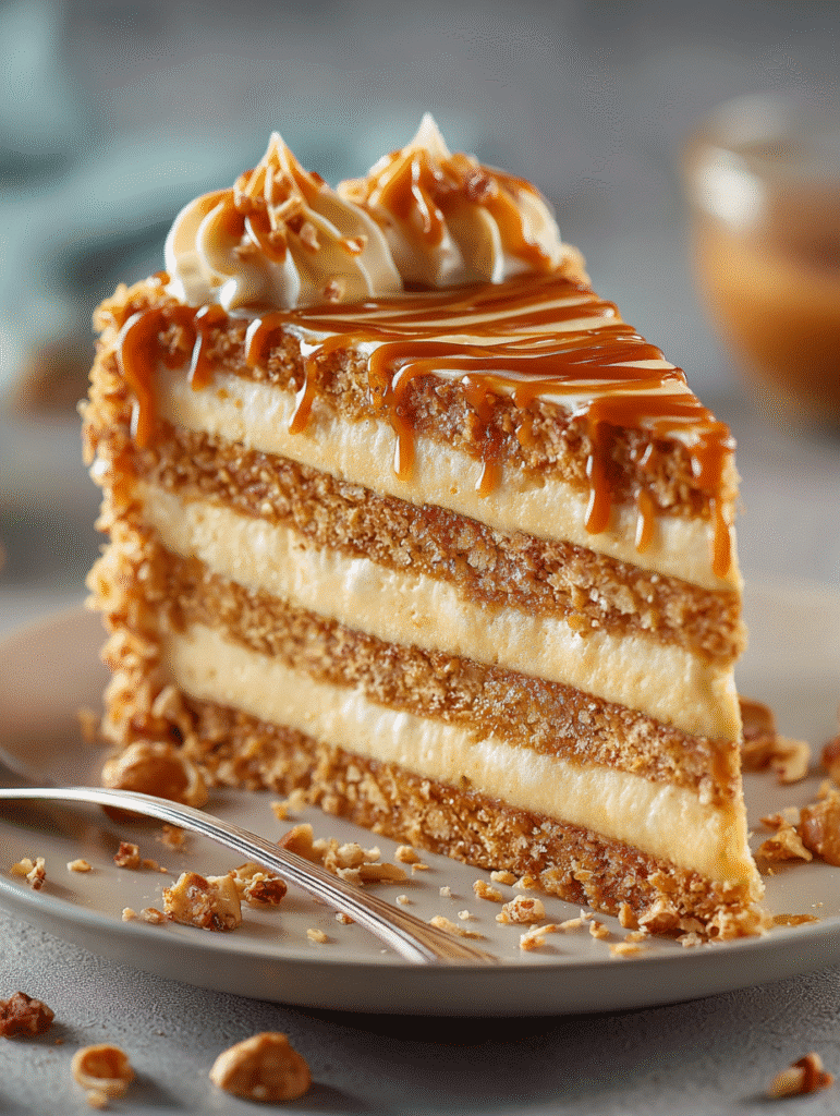 Gâteau à Étages au Caramel Croquant