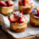 Mini Bouchées de Cheesecake Sucrées aux Fraises : Découvrez la Recette Délicieuse ! 6 Mini Bouchées de Cheesecake Sucrées aux Fraises