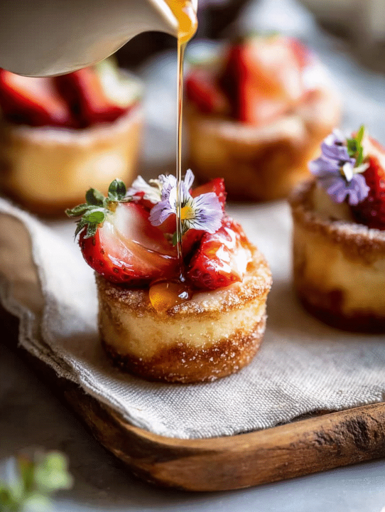 Mini Bouchées de Cheesecake Sucrées aux Fraises
