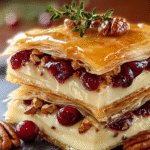 Napoléon de Pâte Phyllo à la Crème : un délice à découvrir ! 3 Napoléon de Pâte Phyllo à la Crème, Canneberges et Noix de Pécan