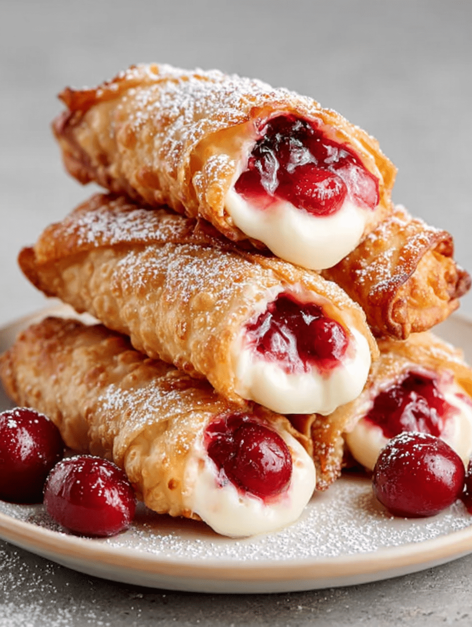 Nems au Cheesecake et Cerises