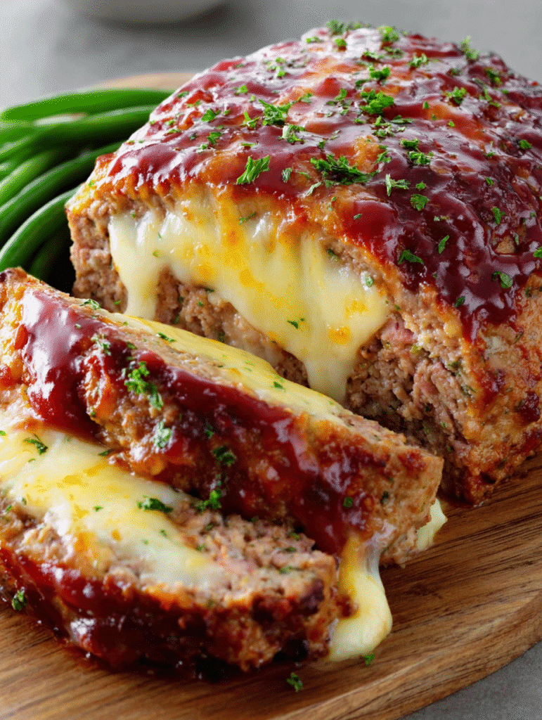 Pain de Viande Farci au Fromage avec Glaçage Acidulé
