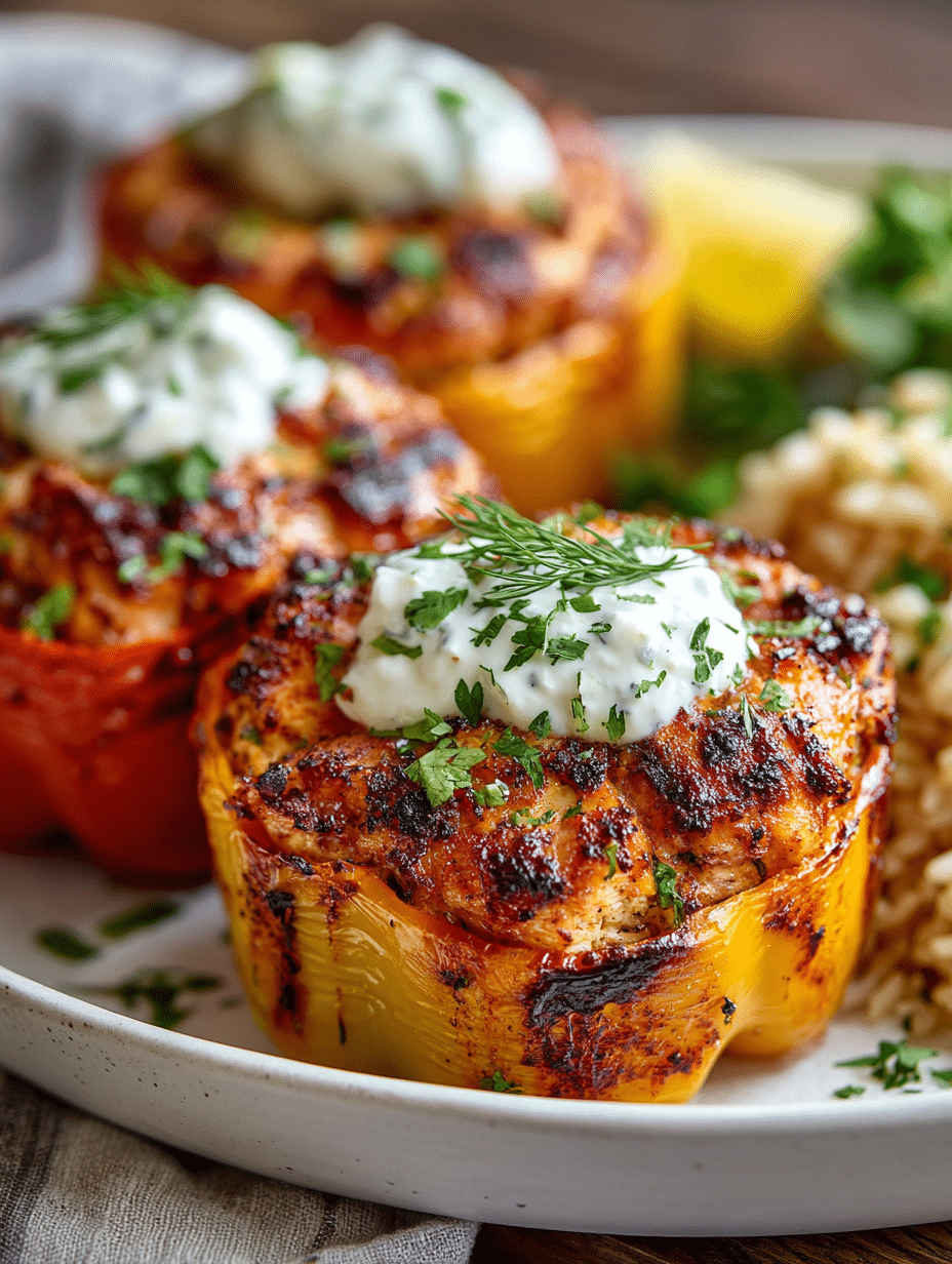 Poivrons Farcis Méditerranéens avec Tzatziki