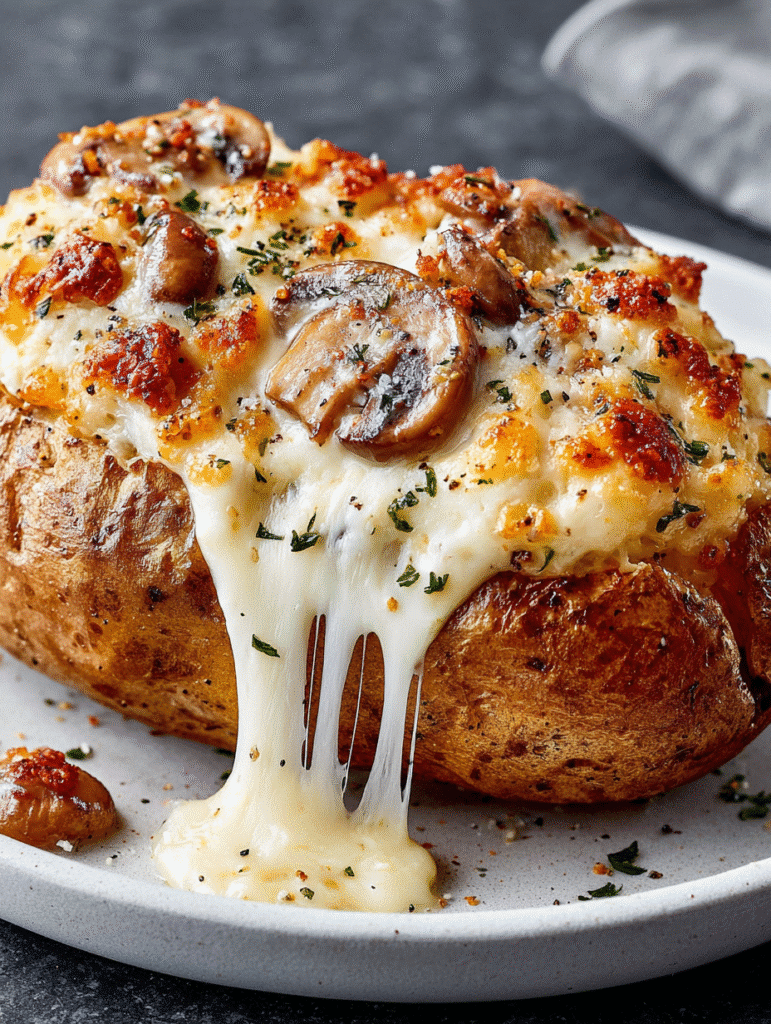 Pommes de Terre Farcies aux Champignons et au Fromage