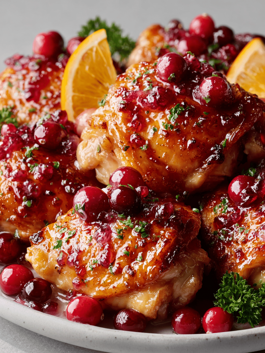 Poulet laqué aux Canneberges et à l’Orange