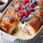 Pudding de Croissants aux Fruits Rouges