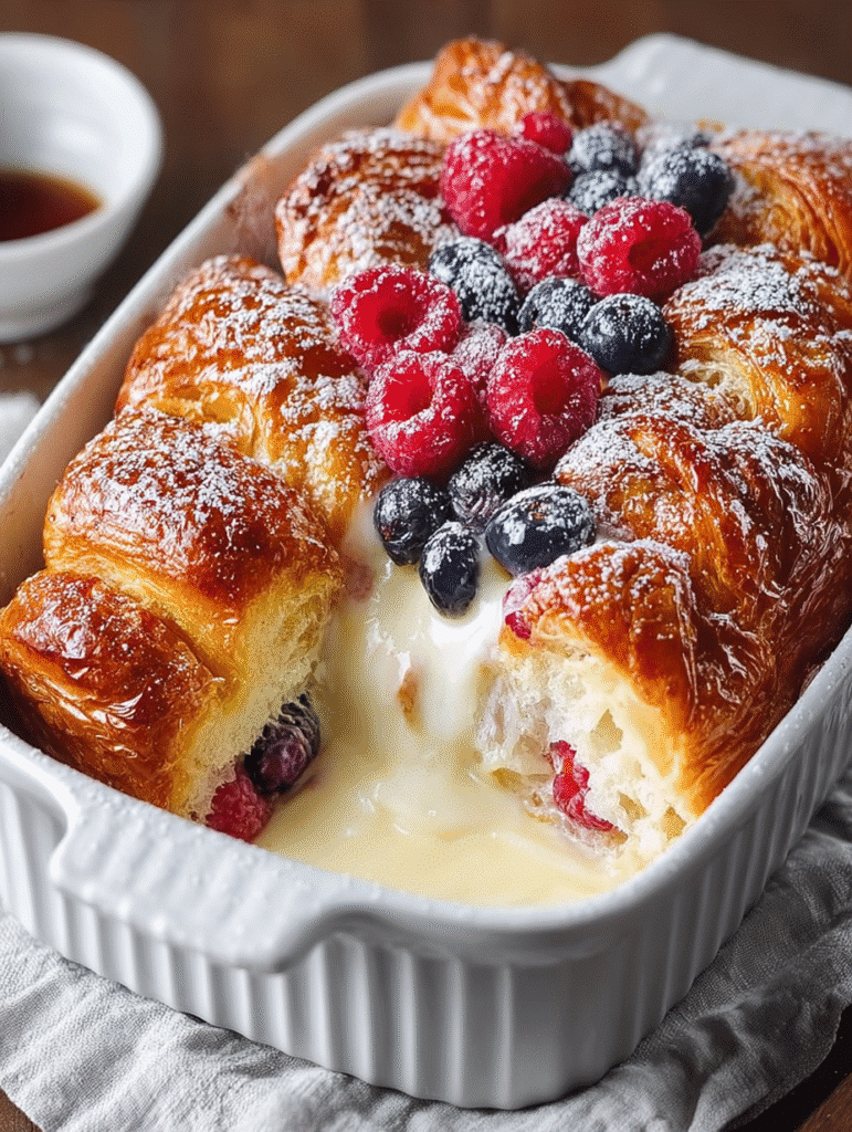 Pudding de Croissants aux Fruits Rouges
