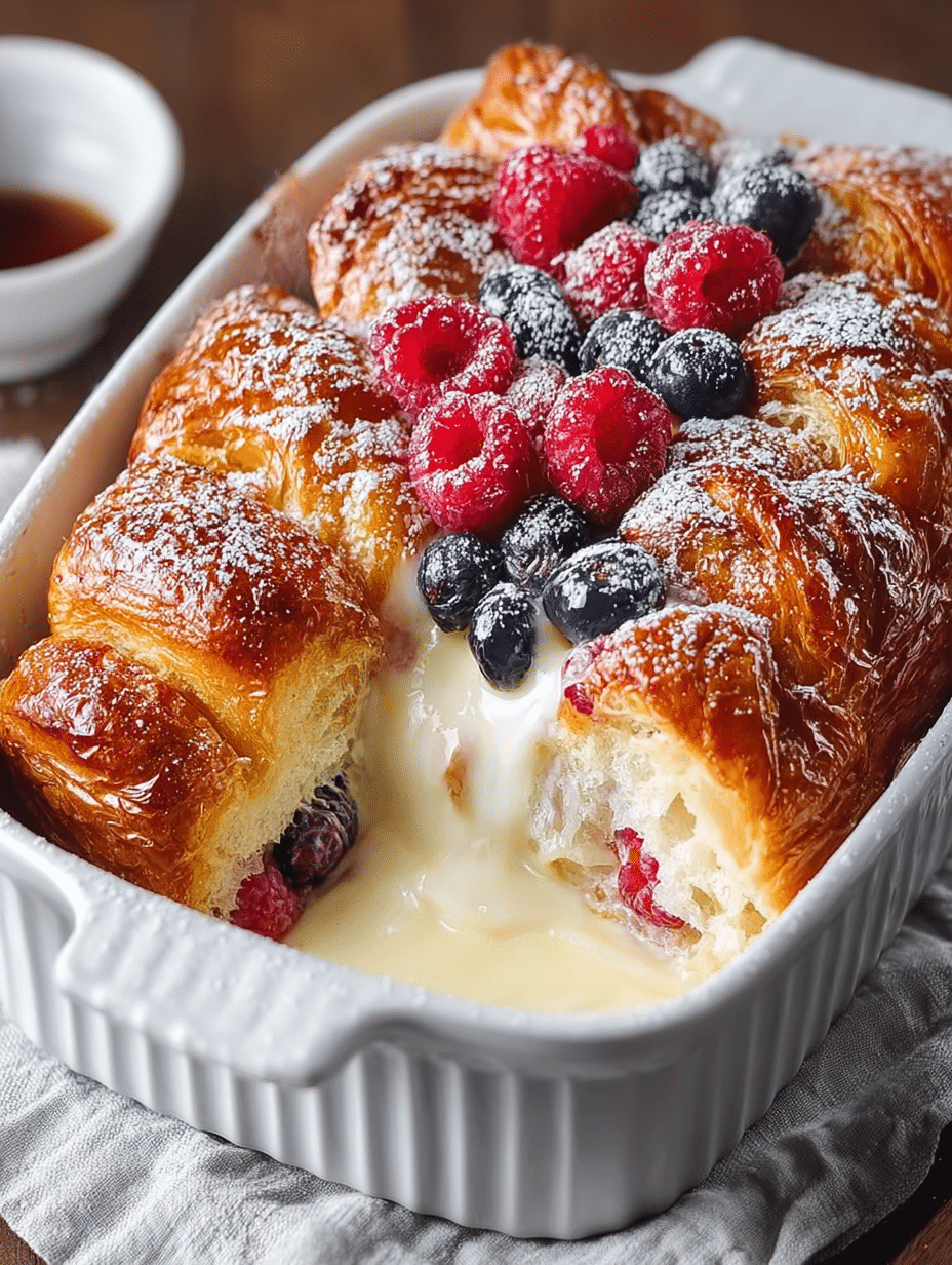 Pudding de Croissants aux Fruits Rouges