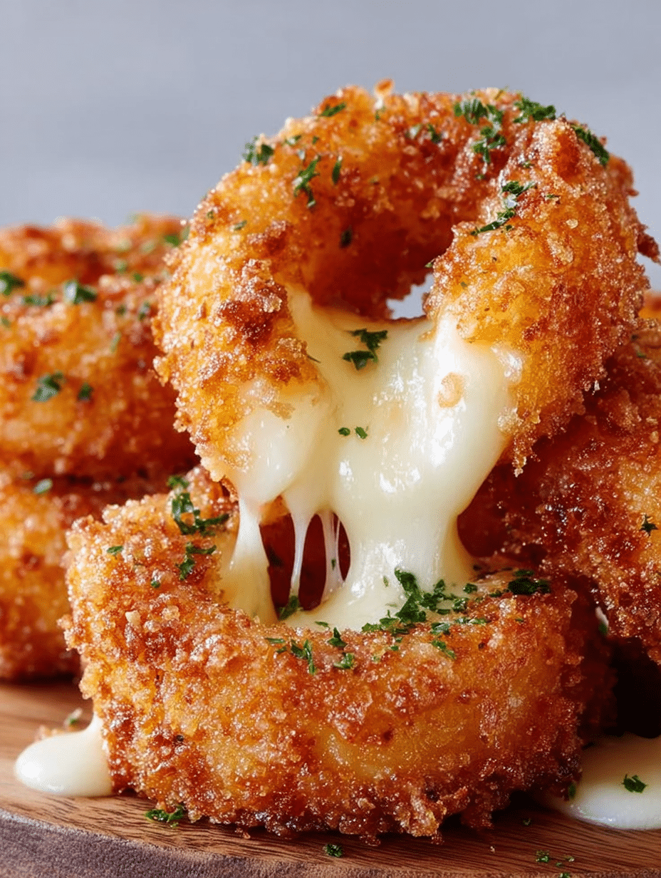 Rondelles d’Oignons Farcies au Fromage Mozzarella