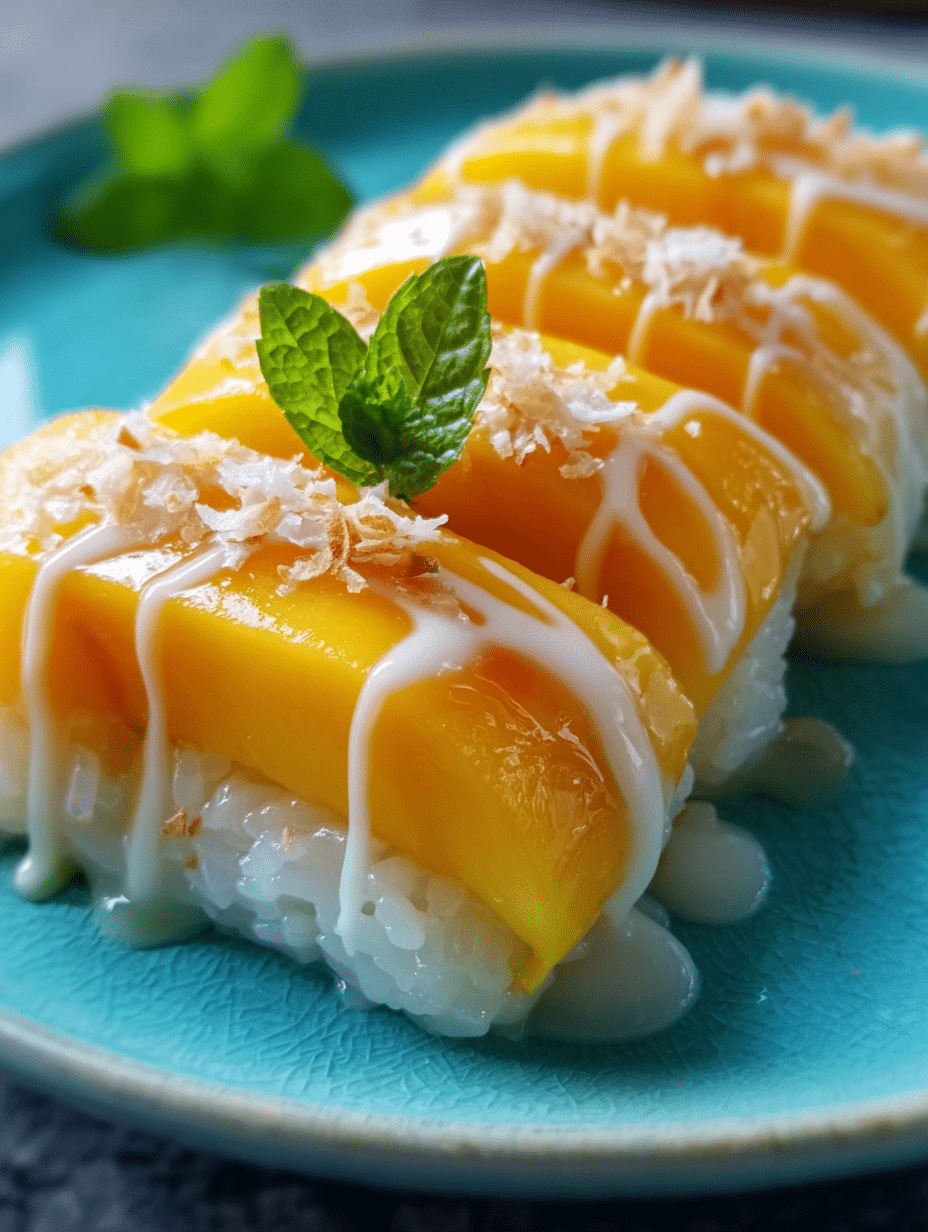 Roulés de Riz Gluant à la Mangue