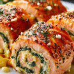 Roulés de Saumon Farcis aux Épinards et à la Feta
