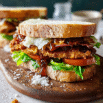 Sandwich BLT au Poulet Croustillant & Confit d’Oignons Caramélisés