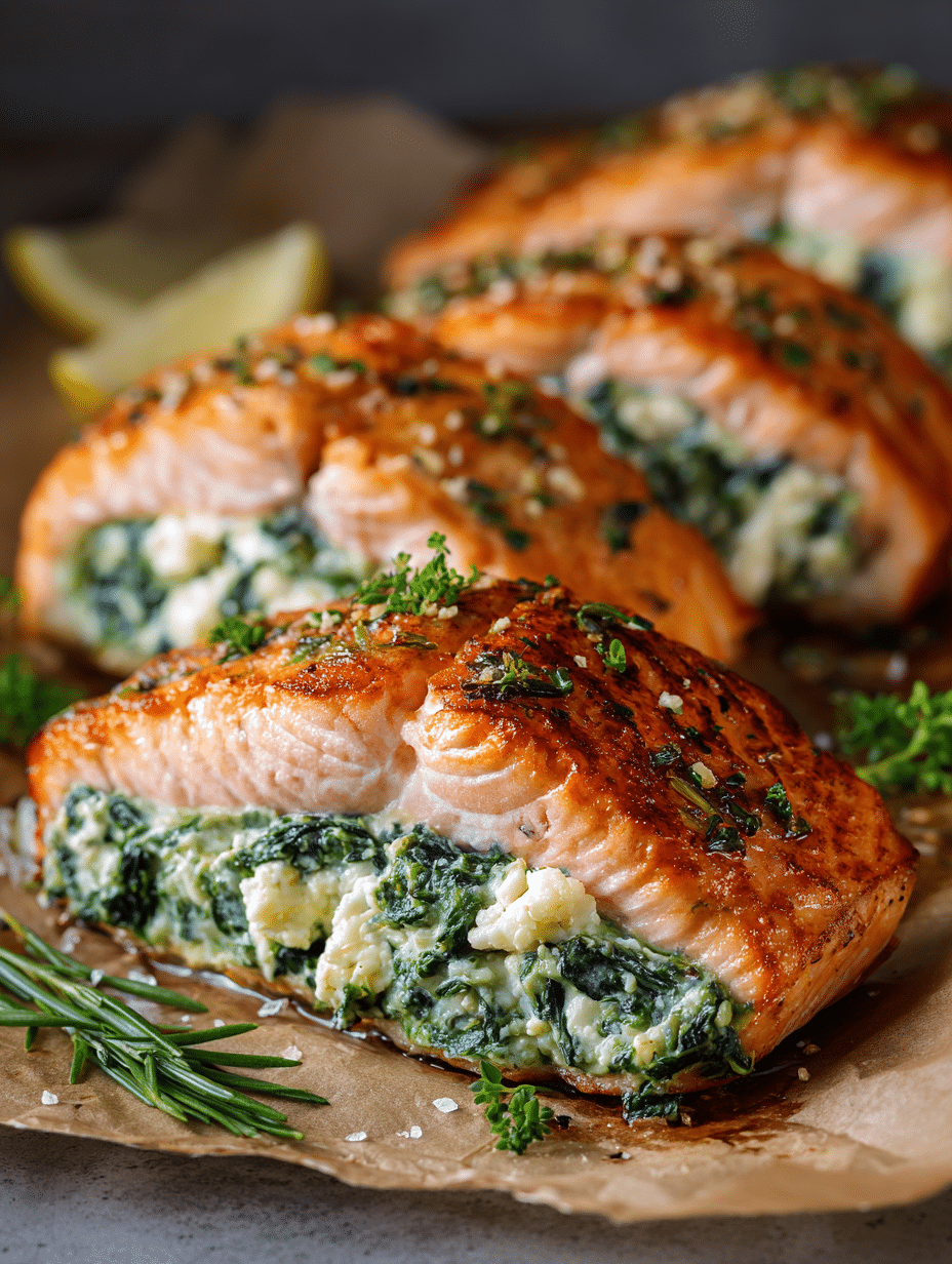 Saumon Farci aux Épinards et à la Feta