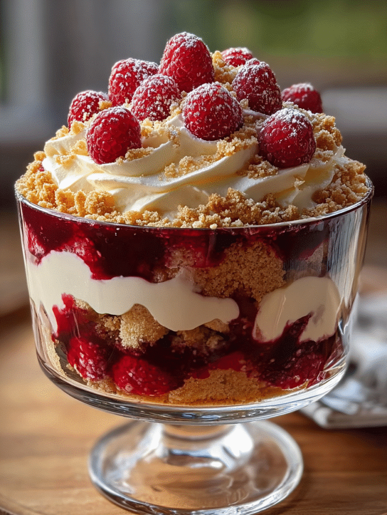 Trifle au Cheesecake et Framboises