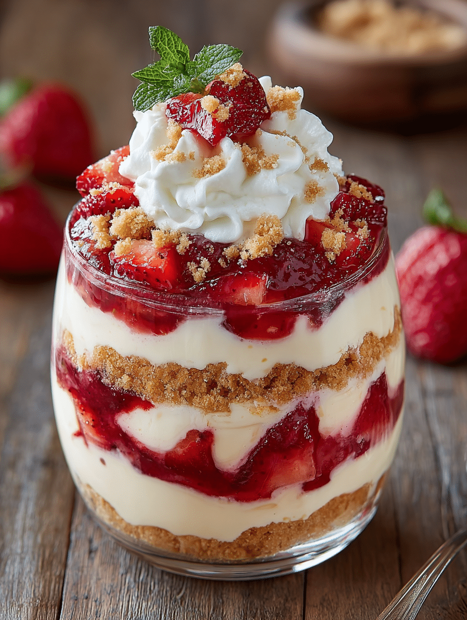 Verrines de Cheesecake à la Fraise et au Crumble Croquant : Découvrez cette recette gourmande et facile à réaliser ! 4 Verrines de Cheesecake à la Fraise et au Crumble Croquant