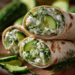 Wraps frais au concombre et fromage cottage